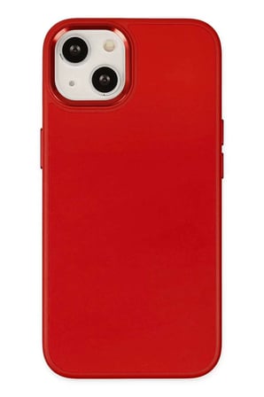 iPhone 14 Plus Kılıf Asya Deri Silikon - Kırmızı