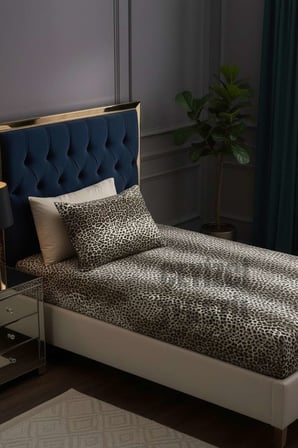 Lastikli Çarşaf 1 Yastık Kılıfı - Leopar - TEK KİŞİLİK