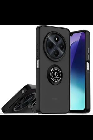 Realme C75 4G Kılıf Montreal Yüzüklü Silikon Kapak - Siyah