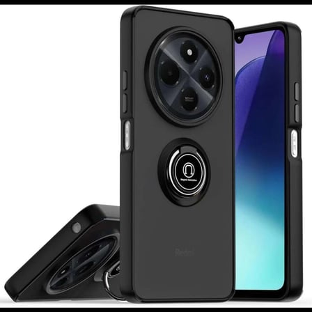 Realme C75 4G Kılıf Montreal Yüzüklü Silikon Kapak - Siyah