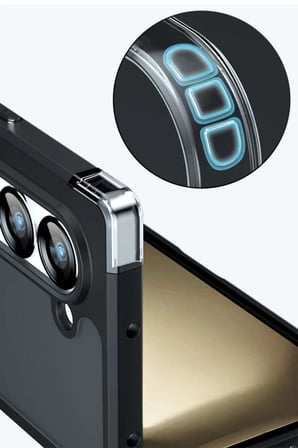 Galaxy Z Fold 5 Kılıf Blur Fold Kapak - Siyah