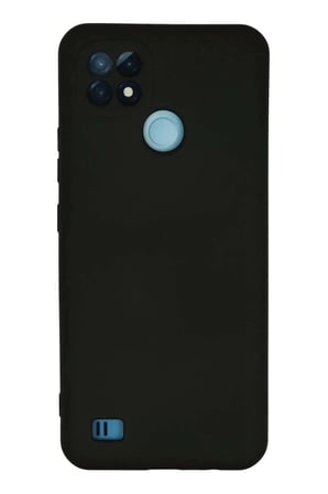 Realme C21 Kılıf Nano içi Kadife Silikon - Siyah