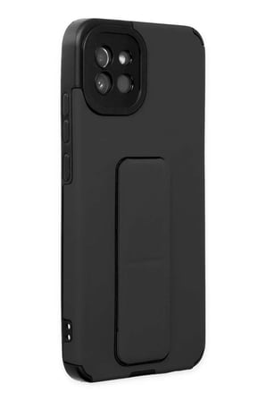 Galaxy A03 Kılıf Mega Standlı Silikon - Siyah