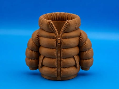 3D Baskı Şişme Mont Kalemlik - Masaüstü Organizer-Kahverengi