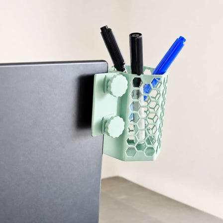 3D Baskı Monitor Kalemlik - Petek Desenli Laptop Kenar Altıgen Kalemlik-Mint