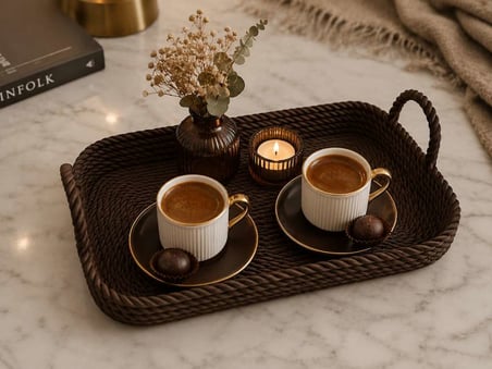 3D Baskı Çok Amaçlı Dekoratif Organizer Tepsisi - Masaüstü Düzenleyici, Banyo ve Mutfak Saklama Teps