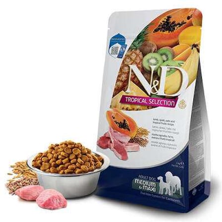 Tropical Selection Kuzu Etli ve Tropikal Meyveli Orta ve Büyük Irk Yetişkin Köpek Maması 10 Kg