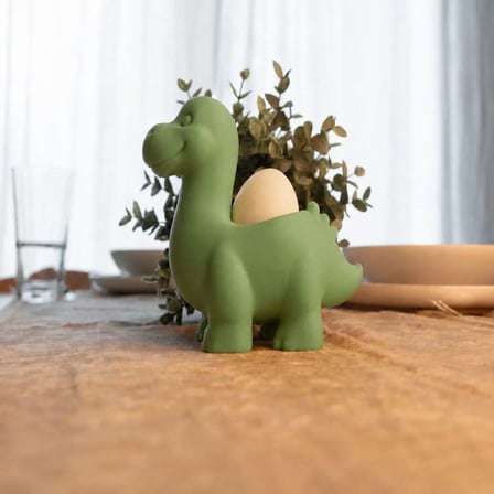 3D Baskı Dinozor Yumurtalık - Sevimli Eggosaurus Yumurta Tutucu-Yeşil