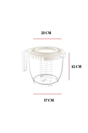 2200 Ml Mikser Kabı Beyaz & Ölçü Kabı & Saklama Kabı-DNY0024