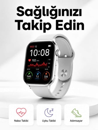 Yeni Nesil Akıllı Saat Adımsayar, GPS, Nabız Ölçer, Uyku ve Sağlık Takibi