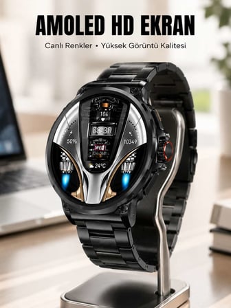 Şık Metal Kasa ve Değiştirilebilir Kordonlarla SW80 Smartwatch Yeni Nesil