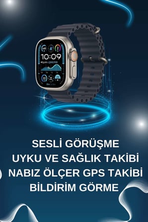 Akıllı Saat Bluetooth Bağlantılı NFC ve GPS Uyumlu Nabız Ölçer Sesli Görüşme