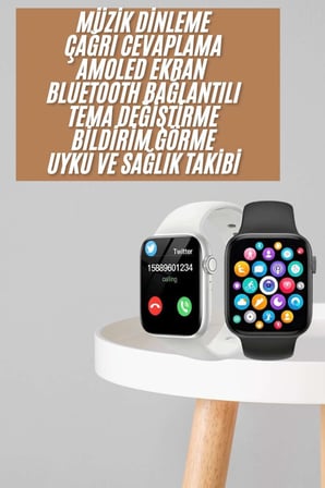 1.83 İnç Akıllı Saat Android ve İOS Uyumlu Çağrı Cevaplayabilen Adımsayar GPS Takibi