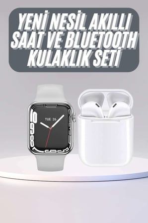 Akıllı Saat Kulaklık Hediyeli Uyku ve Sağlık Takibi Yapabilen Uzun Ömürlü