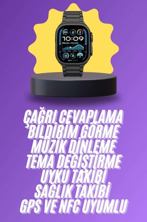 Ultra 3 Kordonlu Amoled Ekran Akıllı Saat Çok Fonksiyonlu Uyku ve Sağlık Takibi