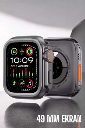 45 MM Gri Kasa Ultra Akıllı Saat Sesli Görüşme, Sağlık Takibi, Suya Dayanıklı