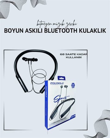 Polygold PG-100 Boyun Askılı Kablosuz Kulaklık – 200 Saat Bekleme Süresi, Stereo Ses, Mikrofonlu