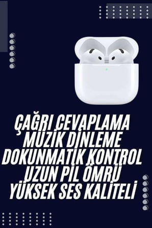 Bluetooth Kulaklık Beyaz Çağrı Cevaplama Dokunmatik Kontrol Kablosuz