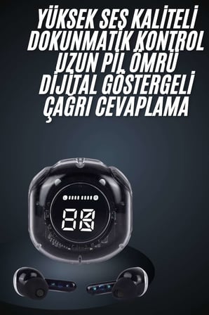 Ultrapods Led Göstergeli Oyuncu Kulaklığı ANC Destekli Bluetooth 5.3