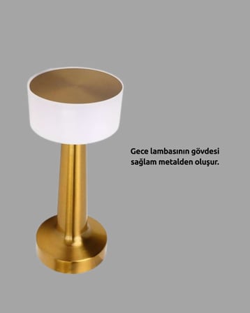 Şarj Edilebilir LED Masa Lambası USB Girişli, Metal Yapı