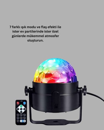 Müzik Sensörlü Renkli LED Parti Işığı