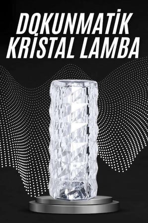 Kristal Lamba Masa Lambası Şarjlı Masa Lambası Dokunmatik Sensör Usb Şarjlı