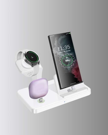 4’lü Kablosuz Şarj Standı iPhone Watch ve AirPods Çoklu Şarjlı