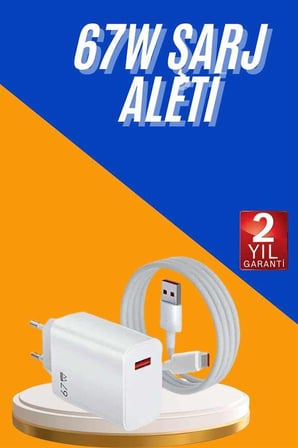 67W Hızlı Şarj Yüksek Voltaj Korumalı Type C Şarj Adaptörü