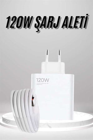 Type C Yüksek Hızlı Şarj Aleti Beyaz 120W Ultra Uzun Ömürlü