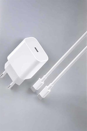 İOS Uyumlu Type-C Girişli Hızlı Şarj 15/15 Pro Max Adaptör ve Kablosu