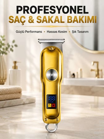 Profesyonel Tıraş Makinesi 120 Dakika Kullanım T Bıçaklı 3 Taraklı USB Şarjlı Saç Sakal Kesme Makine