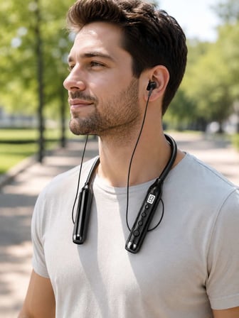 Boyun Bantlı Bluetooth Kulaklık Dijital Ekranlı Mikrofonlu Çift Telefon Bağlantılı Kablosuz Müzik ve