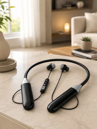 Spor İçin Bluetooth Boyun Kulaklığı Mikrofonlu Kablosuz Kulak İçi Müzik ve Telefon Kulaklığı