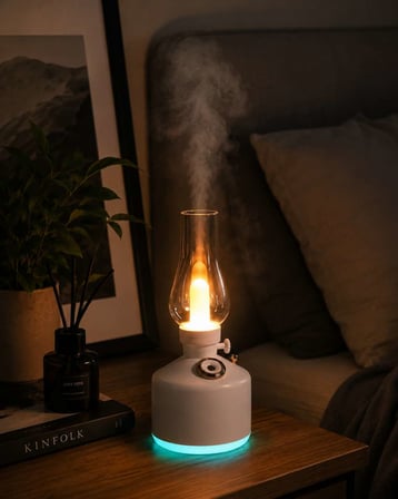 Vintage Aroma Difüzörü Nano Mist LED Işıklı Taşınabilir Nemlendirici