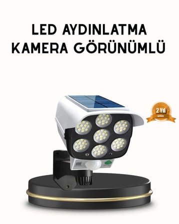 Güneş Paneliyle Şarj Olan Hareket Sensörlü Dış Mekan Güvenlik Lambası Ayarlanabilir
