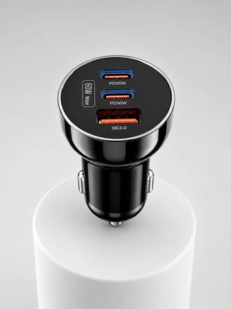 PD 30W Çift USB-C Araç Şarj Cihazı 60W Hızlı Şarj Adaptörü