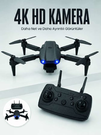 E99 Pro 4K HD Kameralı Katlanabilir Drone APP Kontrollü Uzaktan Kumandalı Mini Drone