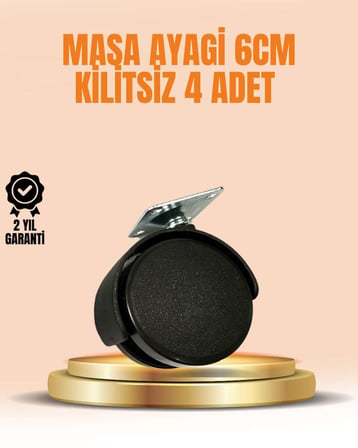 6 cm Kilitsiz Masa Ayağı Tekerleği 4’lü Set Çok Amaçlı