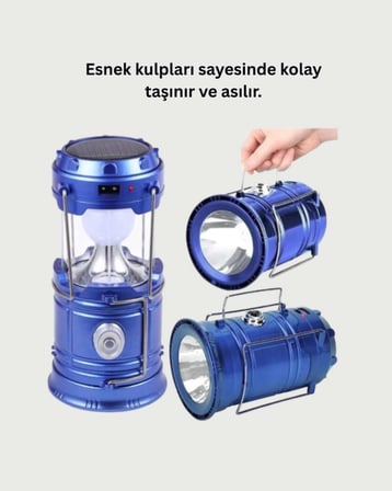 USB Şarjlı Çok Fonksiyonlu Kamp Feneri – Taşınabilir ve Dayanıklı
