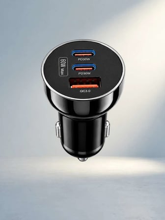 Hızlı Şarj Adaptörü Çift USB-C PD 60W Araç İçi Kullanım