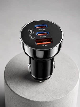 Hızlı Şarj Adaptörü Çift USB-C PD 60W Araç İçi Kullanım