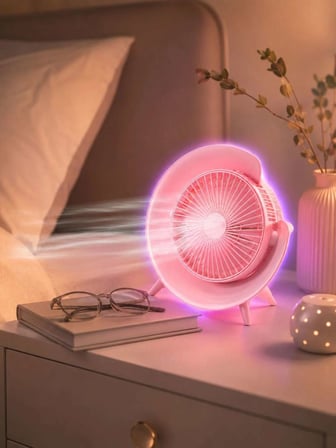 Modern Renkli Ambiyans Işıklı Masaüstü Vantilatör
