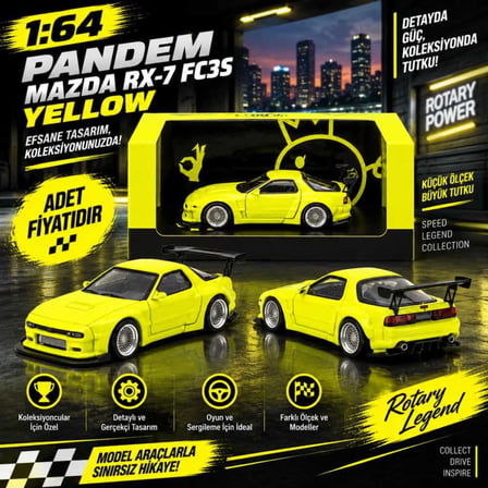 Mazda RX-7 FC3S Sarı 1 Adet