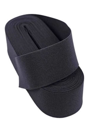 Geniş Paça Lastik Siyah 10 Metre 3 cm Genişlik