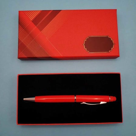 Şık Kırmızı Tükenmez Kalem Touchpen 14 cm Ofis Kullanımı