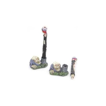 Karizmatik Polyester Kurukafa Tükenmez Kalem 16 cm