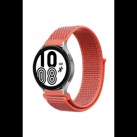 Samsung Galaxy Watch 4 Hasırlı Cırtcırtlı Kordon - Turuncu