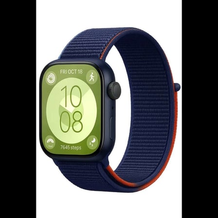 Huawei Fit 4 Hasırlı Cırtcırtlı Kordon - Lacivert-turuncu