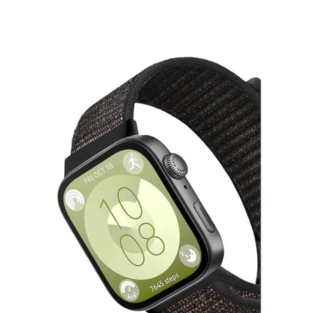 Huawei Fit 4 Hasırlı Cırtcırtlı Kordon - Siyah