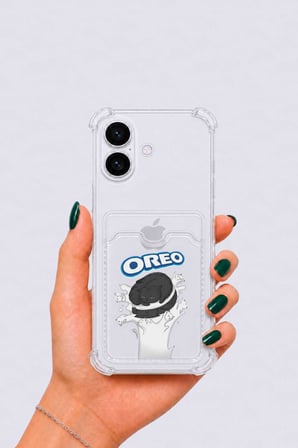 iPhone 16 Kartlıklı OREO Desenli Kılıf